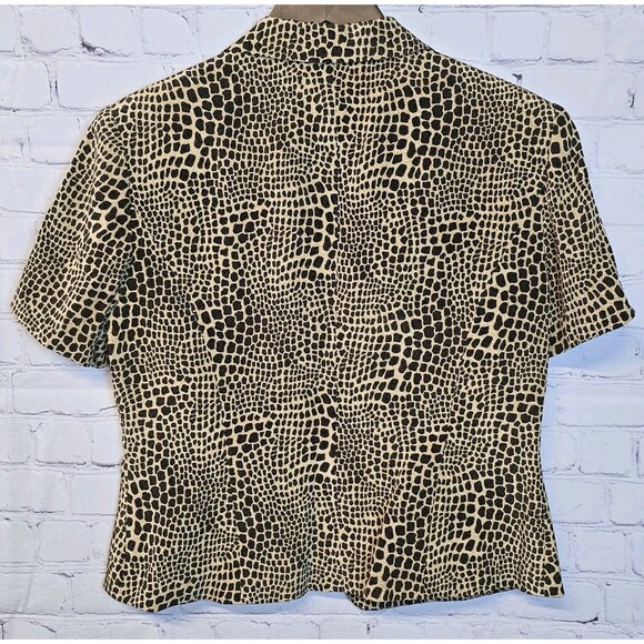 Vintage Allison Taylor Blouse and Skirt Set Animal Print Silk Blouse M Skirt L - Picture 4 of 9